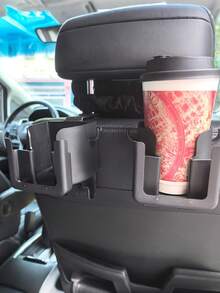 4件套多功能汽车座椅靠背储物架，带杯架、手机支架和挂钩 - 适用于大多数车型，可放置水瓶、零食、垃圾袋和杯子，汽车储物，后座杯架，汽车收纳，公路旅行必备，节省空间设计，经久耐用，优质材料，适合家庭公路旅行和经常出差旅行的人士。 - 黑色 - 查看 3