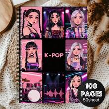 1 pieza Cuaderno de espiral con temática de ídolo K-Pop, con páginas divisoras de "/SNSD/", estilo de diario y collage de ídolos de drama coreano y webtoon, adecuado para fans de K-Drama, regalo portátil, entusiastas de la cultura coreana - Multicolor - Ver 6