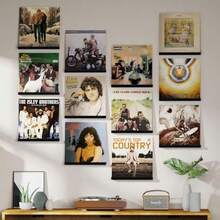 Vinyl Record Shelf Wall Mount 12 Pack Wood 12 Inch Album Record Holder For Vinyls Storage Vinyl Record Display Floating Shelf For Lp Collector Store Home Office Artistic Space Black - 12包 - 查看 2