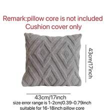 1pc Throw Pillow Covers, Comfortable And Soft, With Geometric Patterns And Bohemian Style Pillowcase Design, Suitable For Bedroom Bedding, Home Decoration, Sofa Decoration, Camping, Outdoor And Other Occasions - Grey - View 3