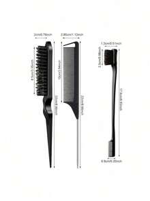 Boar Bristle Hair & Beard Brush - Unscented Professional Styling Tool For Thick/Thin Hair, Fade & Clipper Cleaning, Slick Back Smoothing, For Men & Women, Travel & Back To School Essentials - Multicolor - View 12