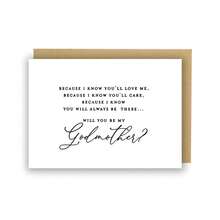 你愿意做我的教母吗？贺卡 - 教母、教父、教母邀请卡 - 彩色 - 查看 10