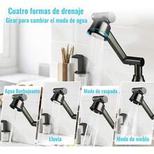 Llave para Fregadero de Cocina, Mezcladora para Fregadero, Grifo de Cocina, Monomando para Fregadero, Gris, 4 Funciones,BXG - SG-Negro - Ver 9