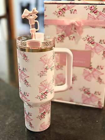 40OZ Stainless Steel Water Bottle With Handle Straw, Vacuum Insulated Cup For Cold And Heat Insulation, Large Capacity Portable Water Cup, Coffee Cup, Suitable For Office, Outdoor, Sports, Travel, Suitable For Both Men And Women, The Best Choice For Giving Gifts To Loved Ones