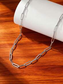 MONALLY Dây chuyền kẹp giấy bằng thép không gỉ mạ vàng 18K, kiểu dáng tối giản, bản dày, thích hợp đeo hàng ngày, món quà hoàn hảo. - chuỗi vòng cổ - Xem 5