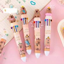 2 pezzi Penne a sfera a forma di capibara carino casuale, 10 colori, ricompensa per studenti, regalo, adatto per ufficio e scuola