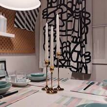 12pcs Elegant & Romantic European Candles For Dinner, Wedding Decoration, 6pcs Tabletop Candle Holders, Conical Metal Candle Holders, Room & Home Decor - Gold - View 4