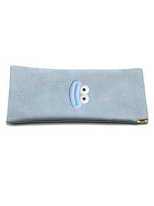 1pc Soft Faux Leather Glasses Case With Cartoon Sausage Mouths Stickers- Portable & Protective Pouch For Eyeglasses, Business Leather Glasses Case, Travel Leather Glasses Case, Cute Glasses Case, Vintage Leather Glasses Case, Glasses | Sleek Solid Color Design | Ideal For Storage & Accessories