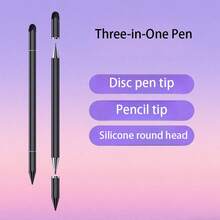 三合一高精度灵敏触控笔，兼容苹果、iPad、平板电脑及其他设备 - 彩色 - 查看 3