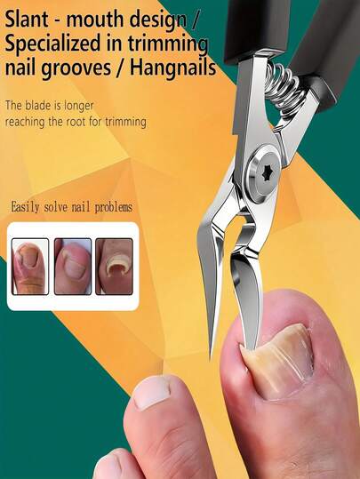 1pc Heavy-Duty Stainless Steel Thick Toenail & Fingernail Clipper For Adults & - Professional-Grade Curved Blade With Sharp Serrated, Thick/Ingrown Nails, Durable Nail Trimmer Tool For Men & Women