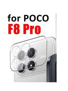 防震钢化玻璃单片透明镜头保护膜，兼容小米 Poco F8 Pro/POCO F8 Ultra、Poco X7 Pro/X6 Pro/M7 Pro 智能手机，3D 高清钢化玻璃相机镜头保护膜，春季礼物 - 無色 - 查看 14
