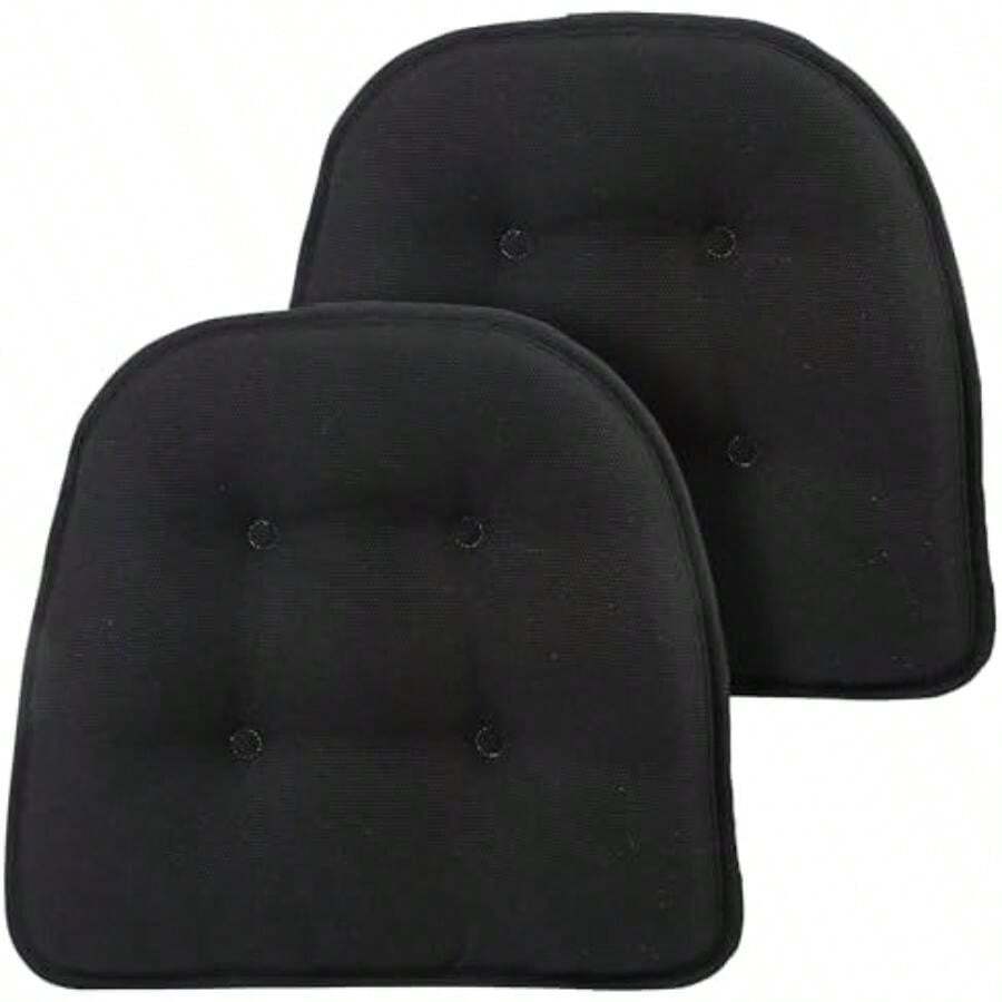 Klear Vu Gripper Tufted Furniture Safe Non-Slip Dining Chair Cushion, Chestnut, 4-Pack(2 Unidad (Paquete de 1) Midnight Black) - Multicolor - Ver 1