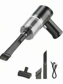 Aspiradora Portátil Recargable 2 en 1 | Ideal para Auto y Casa - Negro - Ver 8