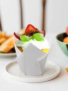 100个郁金香纸杯蛋糕衬垫，迷你纸质烘焙杯，一次性玛芬蛋糕杯，蛋糕纸杯，甜点DIY烘焙，婚礼，婴儿派对，生日派对（棕色），万圣节圣诞节烘焙杯，100个纯色纸杯蛋糕衬垫 - 彩色 - 查看 9