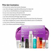 10-Piece -Travel Size Hair Care Kit ,TLiving Proof, Amika, Kérastase, And More- 26 ML Amika Perk Up Dry Shampoo - 30 ML Briogeo Scalp Revival Rosemary Pre-Wash Oil -50 ML COLOR WOW Extra Strength Dream Coat - 3 ML Gisou Honey Infused Hair Oil - 50 ML Dae Agave Dry Heat + Hold Styling Mist - 30 ML Kérastase 8H Magic Night Serum - 184 ML Living Proof Perfect Hair Day Advanced Clean Dry Shampoo - 30 ML Olaplex No.5 Leave-In Moisturize & Mend Leave-In Conditioner - 43 ML Oribe Dry Texturizing Spray - 75 ML -Moroccanoil Perfect Defense - 紫色 - 查看 4