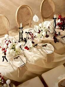 2pcs/8pcs Artificial Red Palm Flower Bouquet, Silk Filled Plants, Fake Green Stems, Suitable For DIY Wedding Bouquets, Tabletop Decor, Bridal Gifts, Home Decoration, Desktop Arrangement, Perfect For Valentine's Day, Graduation Ceremony, June Celebrations And Wedding Decorations. - Multicolor - View 5