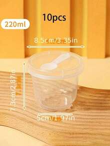 10pcs/20pcs Set Heat Resistant Thick Pudding Cups, Commercial Dessert Cups For Ice Cream, Jelly, Yogurt, Bakery Shops, PP Plastic Cups With Lids And Spoons, Creative Boba Tea Takeaway Cups - Transparent - View 12