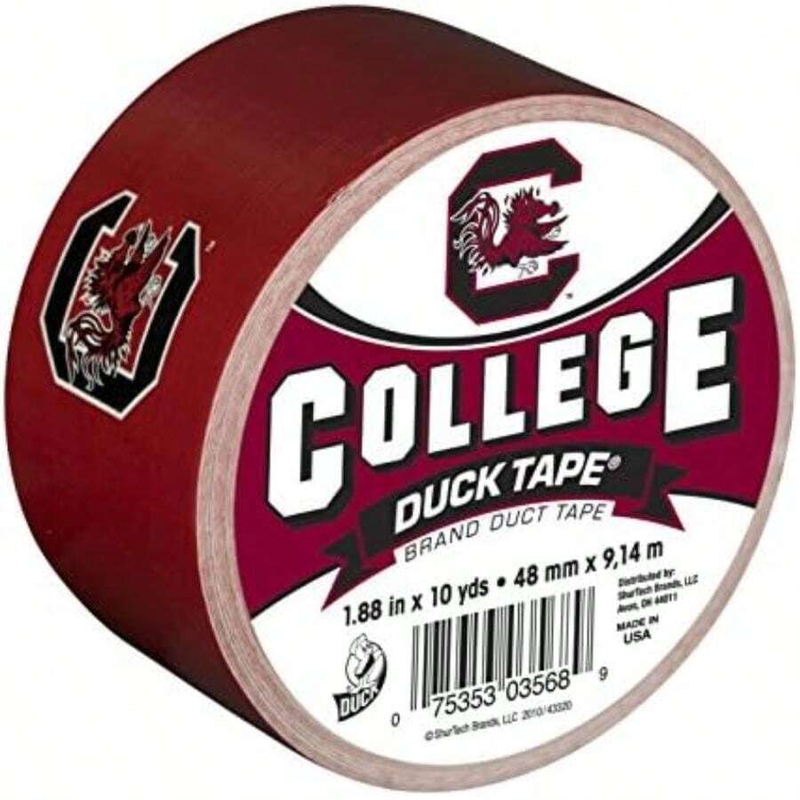 Duck Brand 240279 - Cinta adhesiva con logotipo de la Universidad de Carolina del Norte, 1.88 pulgadas por 10 yardas, rollo único(South Carolina) - Multicolor - Ver 1