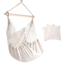 Hamaca Silla Colgante con 2 Cojines Acolchados Soporta hasta 120kg - Blanco - Ver 1
