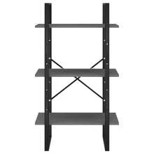 Mensola vidaXL grigia 60x30x105 cm in legno massello di pino - Cammello - Visualizzare 4