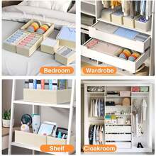1/3pcs Reinforced Non-Woven Fabric Storage Box, Drawer Small Box, Wardrobe Folding Storage Box, Underwear Storage Box, Desktop Organizer Box