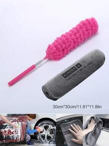 1pc Extendable Car Duster Cleaning Tool - Anti-Static Brush For Cleaning Dashboard, Windows And Windshield | Multifunctional Car Cleaning Kit - one-size - View 17