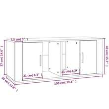 Mobile porta TV vidaXL, rovere marrone, 100x35x40 cm, legno composito - Cammello - Visualizzare 9