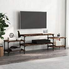 Mobile porta TV vidaXL, rovere affumicato, 197x35x52 cm, legno composito - Cammello - Visualizzare 1