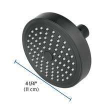Dale un estilo moderno a tu baño con esta regadera redonda de ABS de 4-1/4″ en elegante acabado negro. Su diseño minimalista combina perfecto con  de decoración, aportando un toque sofisticado sin necesidad de grandes reformas. Fabricada en ABS resistente y ligera, ofrece durabilidad, fácil limpieza y un flujo uniforme para una experiencia de ducha cómoda. Compatibile con brazos estándar, es ideal para renovaciones rápidas y prácticas. Su acabado negro mate la convierte en la opción perfecta para quienes buscan estética contemporánea, funcionalidad y un baño con personalidad. - Negro - Ver 3