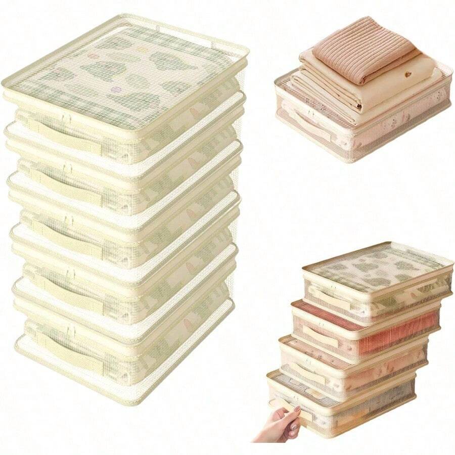 YSeeThrough Closet Organizer Storage Bags 14L Clear Sheet Storage Bags Plastic Sweater Storage Bins for Clothing Foldable Space Protect Clothes from 10Pcs - 10 piezas - Ver 1