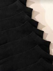 1 Pair/5 Pairs/10 Pairs/20 Pairs, Autumn/Winter, Random Black, Soft & Comfortable Breathable Socks, Suitable For Campus Wear, Portable & Fashionable, Unique Personalized, Essential Item For Women's Campus Parties, Daily Casual Wear, Soft & Comfortable Ladies' Boat Socks - Black - View 2