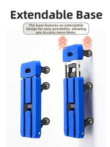 重型可折叠手推车，六轮设计，便携式可折叠平板车，弹性绳索，防滑纹理，适用于旅行、搬家、购物和办公等多种场合，符合人体工学，紧凑耐用，满足日常使用需求，适用于家庭、宿舍、工作场所、酒店住宿等多种场景，易于存放，耐候框架，滑动顺畅，轻便易携，承重能力强，是搬运行李、包袋、箱子和各种用品的多功能运输解决方案，即使在繁忙的季节也能轻松移动。 - 彩色 - 查看 6