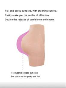 Silicone Padded Butt Lifting Shorts, Thickened Shaping Pants, Enhance Buttock Curve, Create Ideal Buttocks Shape - Apricot - View 3