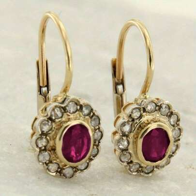 Classic Elegant Synthetic Zirconia Inlaid Oval Pendant Earrings, Birthday, Wedding And Anniversary Gift