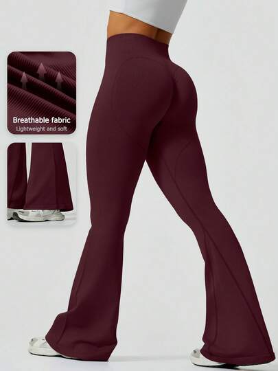 1 st. hög midja, utsvängt elastiskt, ribbat midjebälte, bantningsdesign, lämplig för dans