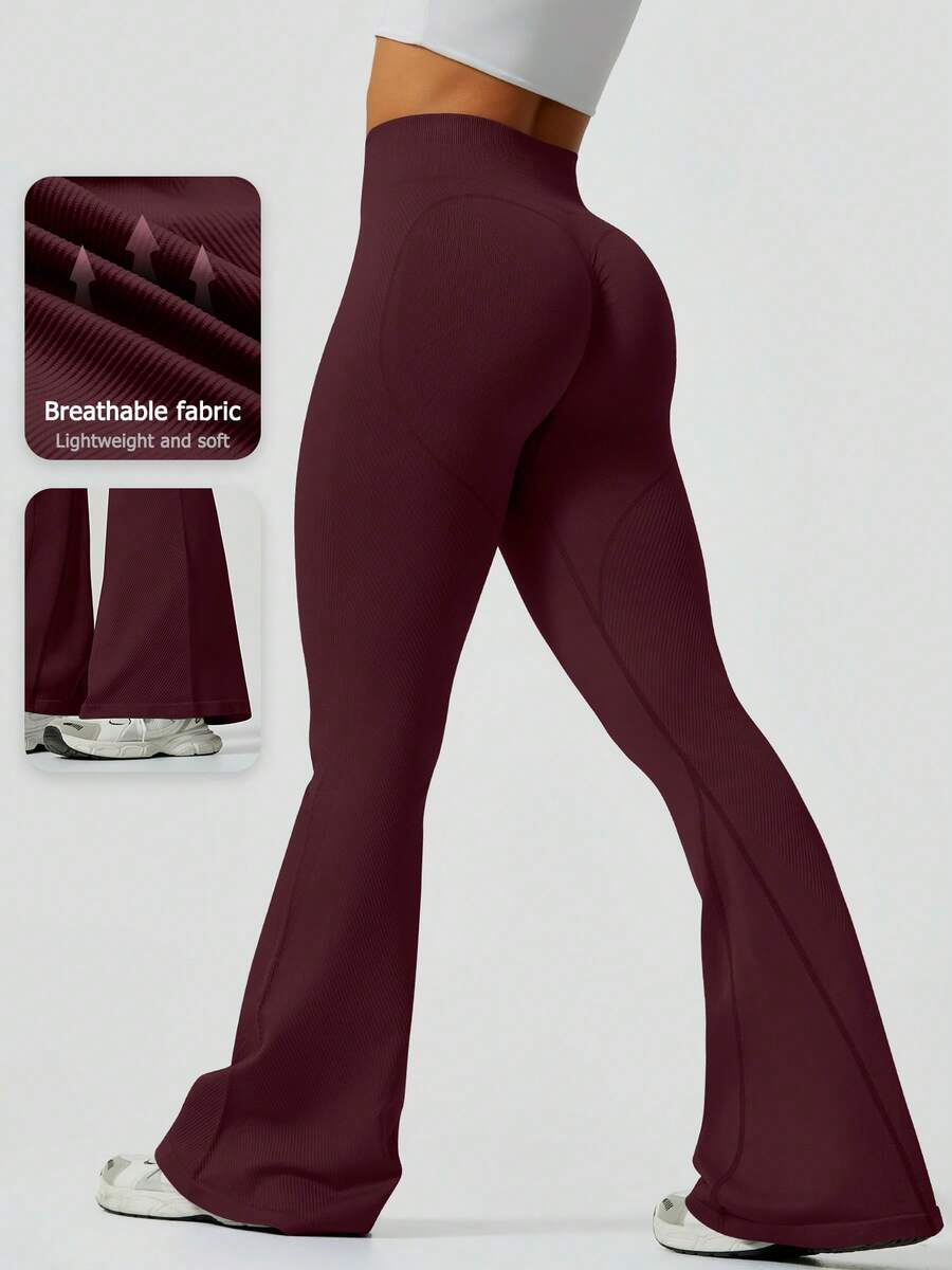 1pc High Waist Flare Elastic Ribbed Waist Belt, Slimming Design, Suitable For Dancing