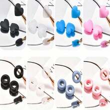 8pairs Heart Shaped Eyeglasses Non-Slip Sleeves, Soft Silicone Anti-Slip Glasses Leg Covers With Ear Hooks, Eye Leg Fixation Accessories Anti-Dropping Gadgets, Suitable For 3-8mm Eyeglass Leg Width, For Men, Women, Friends, Couples And Family, Glasses - 8對 - 查看 1