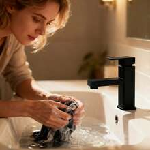 Kitchen Faucet, Bathroom Faucet, Sink Faucet, Mixer Tap, Single-Lever Zinc Alloy Faucet, Easy Installation, Black, Type B