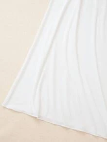 Offvia Sexy Lace-Panel Women's Nightgown Lightweight Loungewear Backless Adjustable Straps Halter Nightdress - White - View 10