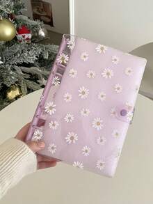 A5 6孔雏菊活页夹封面，带可替换内页的相册套装，DIY收纳笔记本，文具收纳盒 - 彩色 - 查看 5