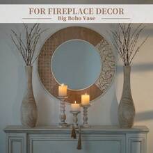 Floor Vase Home Decor: 22 Inch Tall Decorative Wood Vases For Living Room Large Rustic Farmhouse Boho Vase For Dining Table Centerpieces Bedroom Corner Hallway Indoor Office - 預設 - 查看 3