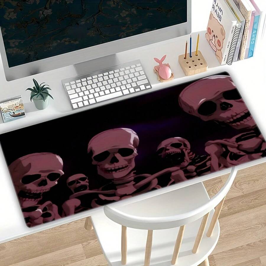 Extra Large Gaming Mouse Pad, Skull Pattern Design, Rubber Base, Rectangular Non-Slip Desk Mat, Precision Edges, Washable, Non-Slip E-Sports Computer Mouse Pad - A - Xem 1