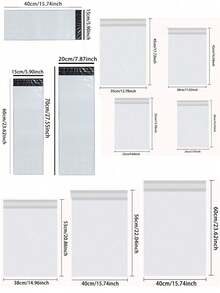 10/20/30/40/50个装耐用白色快递袋 - 加厚、防水、防撕裂塑料邮寄袋，粘合牢固，适用于服装包装和小企业运输