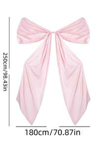 1pc Extra Large Elegant Satin Bow Decor - Giant Wedding, Birthday, Party Backdrop, Christmas Tree Ornament - Light Pink/Soft Pink/Lavender, No Electricity Required - Multicolor - View 12