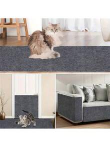 1片自粘猫抓垫，适用于墙面、地毯、沙发和家具保护，可搭配猫抓柱使用，自粘猫抓垫地毯沙发家具保护垫，宠物抓挠玩具，猫抓训练器，自粘猫抓板 - 1件-淺灰色30x100cm - 查看 4