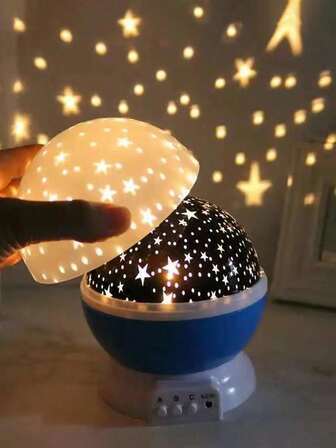 1 pieza Lámpara de proyección del cielo estrellado creativa, proyector giratorio para sala de estar y dormitorio, regalo de Navidad y cumpleaños, luz nocturna de estrellas y luna