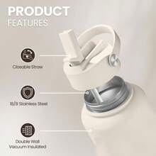 1 pieza Botella de agua aislada de acero inoxidable de 350ml, con diseño lindo, apta para bebidas calientes y frías, taza de viaje portátil para café, jugo, leche, regalo, fiesta, cumpleaños, San Valentín, Navidad, vuelta al colegio, regalo ideal para familia y amigos - Multicolor - Ver 2