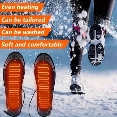 USB Heated Insoles Feature Overheating Protection Are Trimmable For A Perfect Fit And Are Suitable For Various Winter Activities Such As Hunting Fishing, Camping Equipment, Camping Essentials