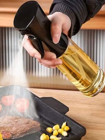 1 Olive Oil Spray Bottle, PET Material, Leak Proof Olive Oil Spray Bottle, Suitable For Holding All Kinds Of Liquids, Suitable For Outdoor Barbecue, Barbecue Rack, Low-Fat Food, Salad, Kitchen, Barbecue, Air Fryer And Camping, Kitchen Gadgets And Accessories, Suitable For Women