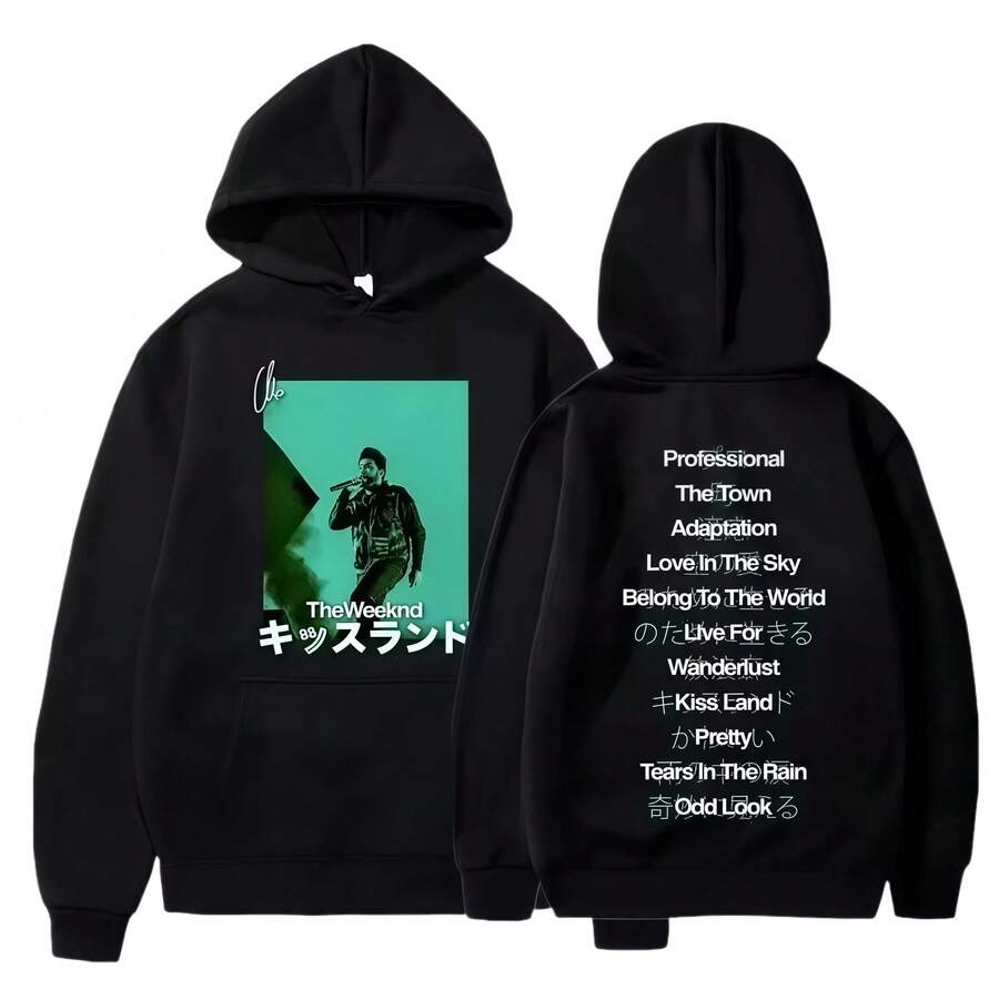 Retro Thess Weekndss Graphic Hoodie After Hours Til Dawn Oversized Sweatshirt Men's Women's Hip Hop Rock Hoodies Harajuku Streetwear (4) - màu đen - Xem 1